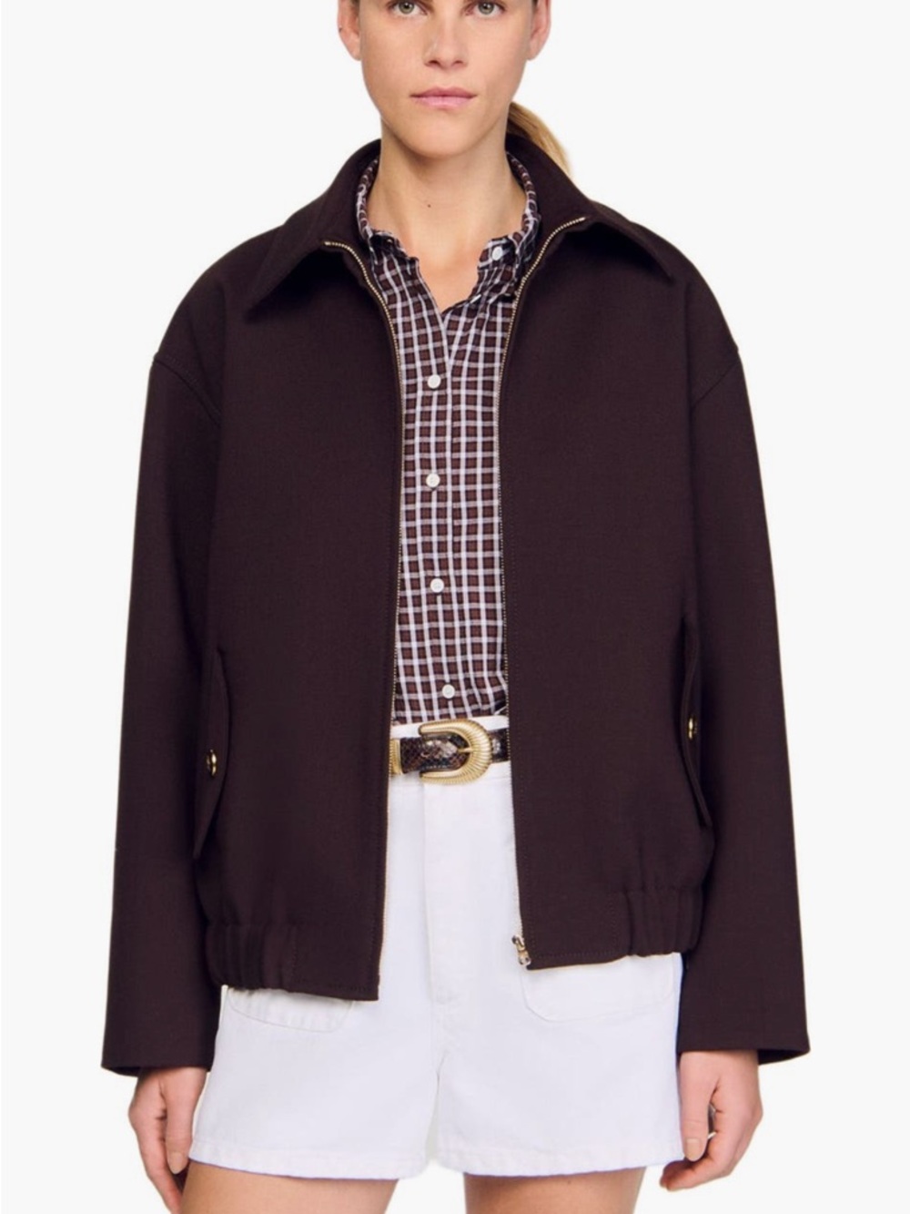 NWT Sandro women’s oversized Zippered Bomber Jacket